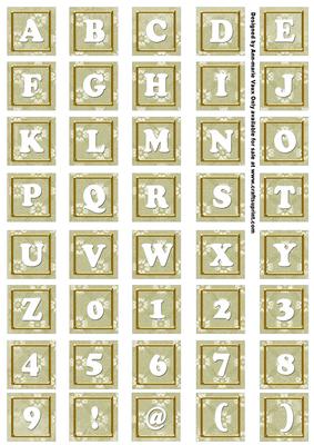 Cream Daisy Alphabet Tile Embellishment Sheet