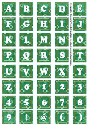 Dgreen Daisy Alphabet Tile Embellishment Sheet