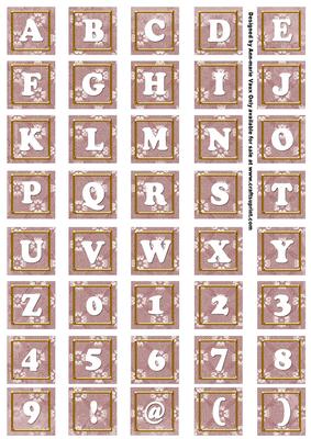 Dpink Daisy Alphabet Tile Embellishment Sheet