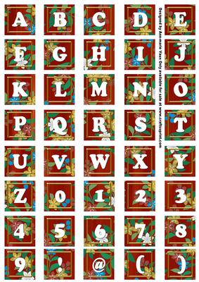 Sunrise Teeny Flower Alphabet Tile Embellishment Sheet