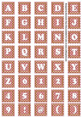 Dred White Dotty Alphabet Tile Embellishment Sheet