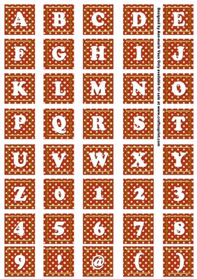 Sunrise White Dotty Alphabet Tile Embellishment Sheet