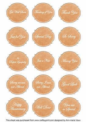 Borange White Dotty Fancy Occasion Mix Sentiment Label Sheet