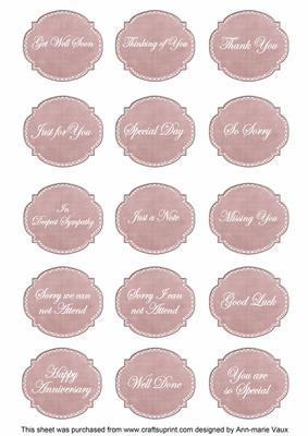 Dpink White Dotty Fancy Occasion Mix Sentiment Label Sheet