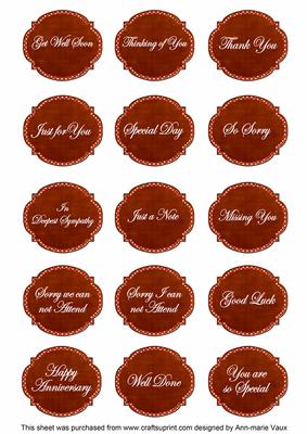 Sunrise White Dotty Fancy Occasion Mix Sentiment Label Sheet