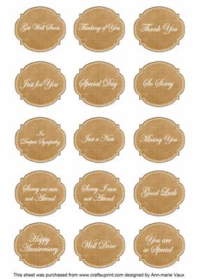 Vtea White Dotty Fancy Occasion Mix Sentiment Label Sheet