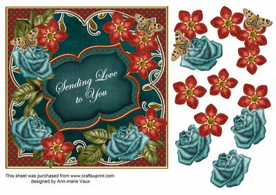 Peacock Sun Fmk Sending Love 7in Fancy Decoupage Topper