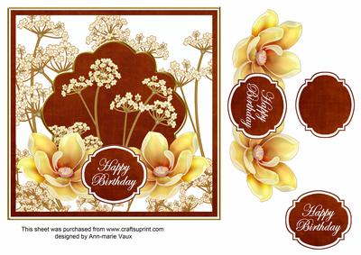 Sunrise Magnolia Happy Birthday 7in Time Flower Decou Topper
