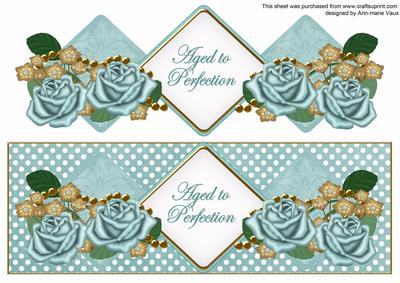 Dusky Teal Rose Aged to Perfection Exlarge Dl Diamond Topper