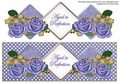 Blue Rose Aged to Perfection Exlarge Dl Diamond Topper