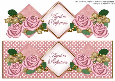 Pink Rose Aged to Perfection Exlarge Dl Diamond Topper