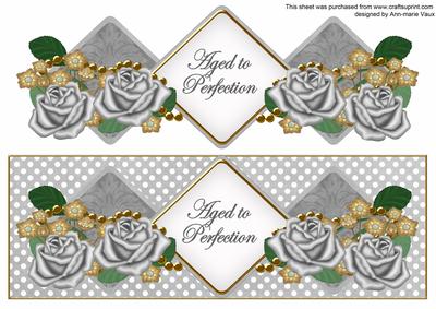 Silver Rose Aged to Perfection Exlarge Dl Diamond Topper