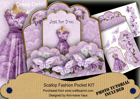 Lilac Butterfly Birthday Scallop Fashion Tag Cf Mini Kit