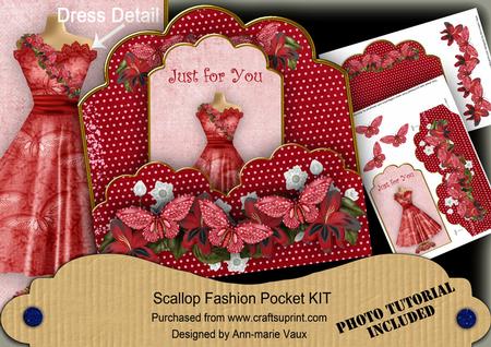 Red Butterfly Just for You Scallop Fashion Tag Cf Mini Kit