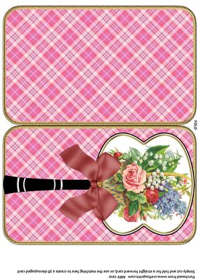 Flower Basket Oriental Hand Fan Card