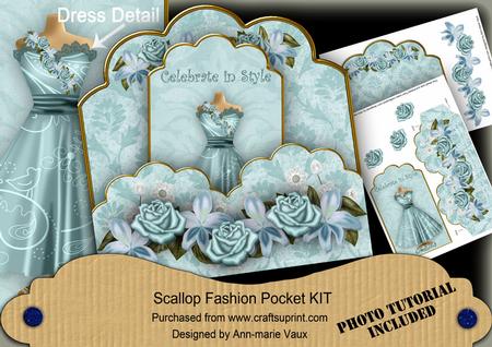 Teal Bird Celebrate in Style Scallop Fashion Tag Cf Mini Kit