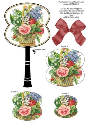 Flower Basket Oriental Hand Fan