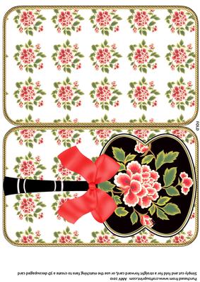 Black Lotus Flower Oriental Hand Fan Card