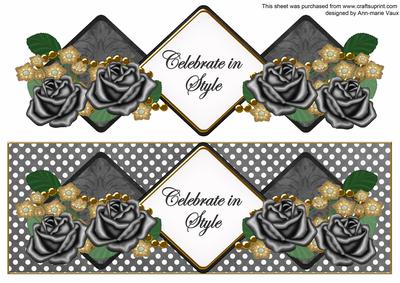 Black Rose Celebrate in Style Exlarge Dl Diamond Topper