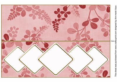 Pink Oriental Fern Diamond Ex Large Dl Folded Insert