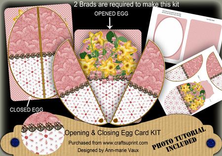 Pink Daffs N Lily Valley 3D Fab Opening Egg Card Mini Kit