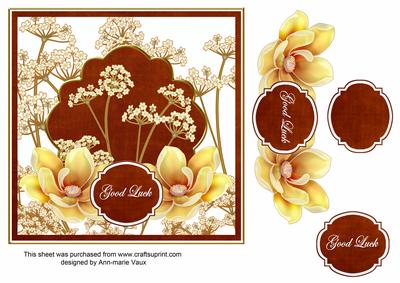 Sunrise Magnolia Good Luck 7in Time Flower Deco Topper