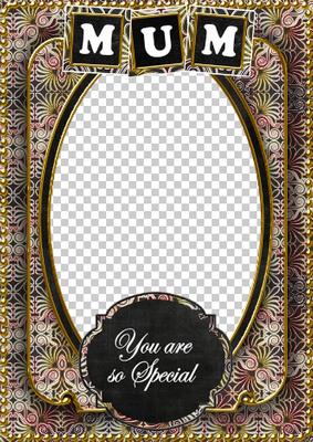 Black Metallic Fleur Mum Photo Card