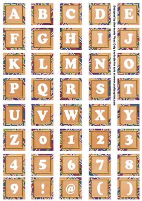 Borange Paisley Weave Mix Alphabet Tile Embellishment Sheet