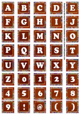 Sunrise Paisley Weave Mix Alphabet Tile Embellishment Sheet