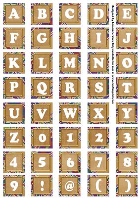 Vtea Paisley Weave Mix Alphabet Tile Embellishment Sheet