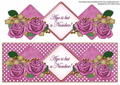 Cerise Rose Age is a Number Exlarge Dl Diamond Topper