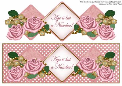 Pink Rose Age is a Number Exlarge Dl Diamond Topper