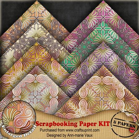 Swirl Fleur Colours2 Scrapbooking 8 Paper Kit
