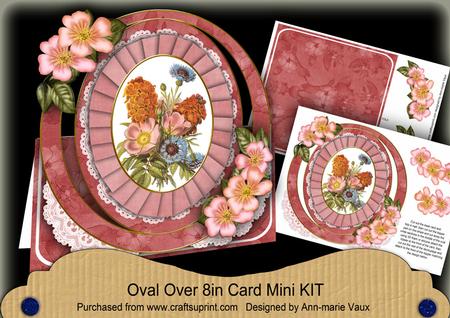 Blossom Floral Oval Over 3D Mini Card Kit