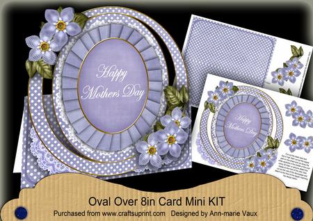 Blue Fmk Mothers Day Oval Over 3D Mini Card Kit