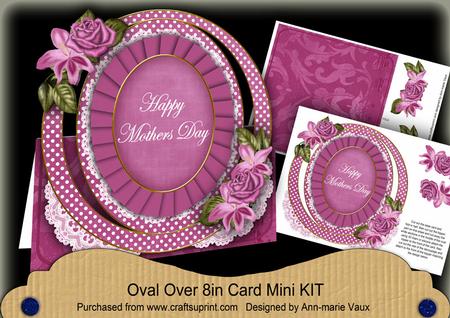 Cerise Mix Mothers Day Oval Over 3D Mini Card Kit