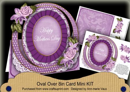 Lilac Mix Mothers Day Oval Over 3D Mini Card Kit