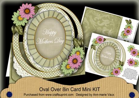 Olive Daisy Mothers Day Oval Over 3D Mini Card Kit