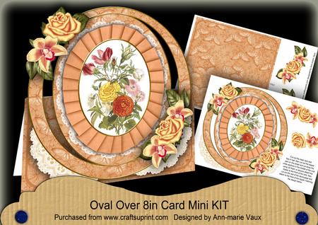 Borange Bouquet Florals Oval Over 3D Mini Card Kit