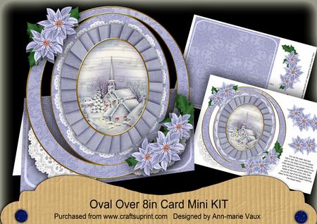 Blue Village Church Oval Over 3D Mini Card Kit