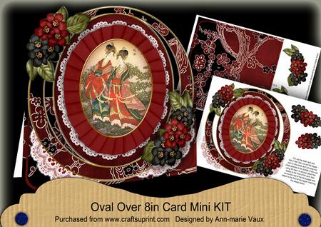 Oriental Ladies Oval Over 3D Mini Card Kit