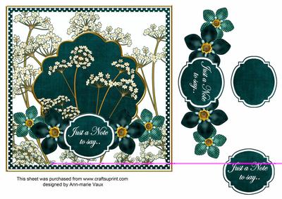 Peacock Fmk Dotty Just a Note 7in Time Flower Deco Topper