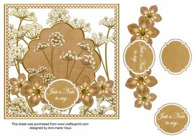 Teav Fmk Dotty Just a Note 7in Time Flower Deco Topper