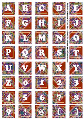 Sunrise Paisley Weave Alphabet Tile Embellishment Sheet