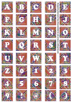 Dred Paisley Weave Alphabet Tile Embellishment Sheet
