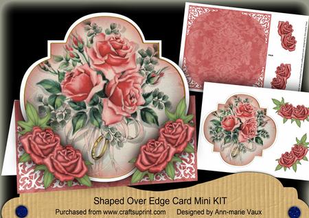 Red Rose Rings Fancy Over 3D Mini Card Kit