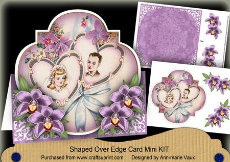 Orchid Heart Couple Fancy Over 3D Mini Card Kit