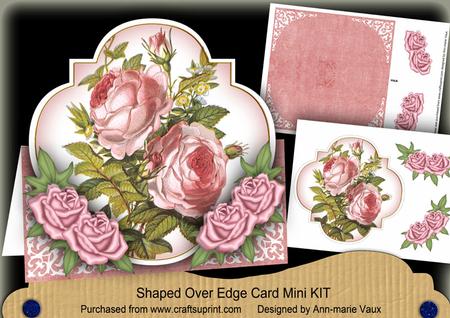 Just Pink Roses Fancy Over 3D Mini Card Kit