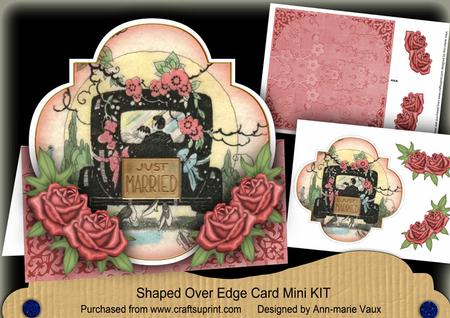Vintage Wedding Car Fancy Over 3D Mini Card Kit