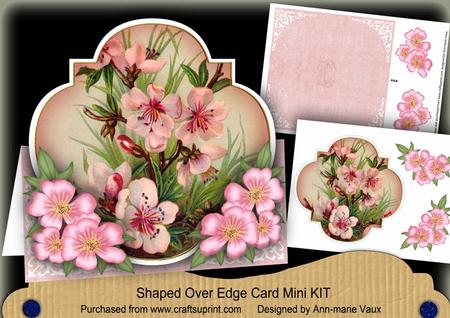 Pink Cherry Blossom Fancy Over 3D Mini Card Kit